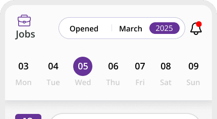 The real WorqWize mobile app weekly calendar view
